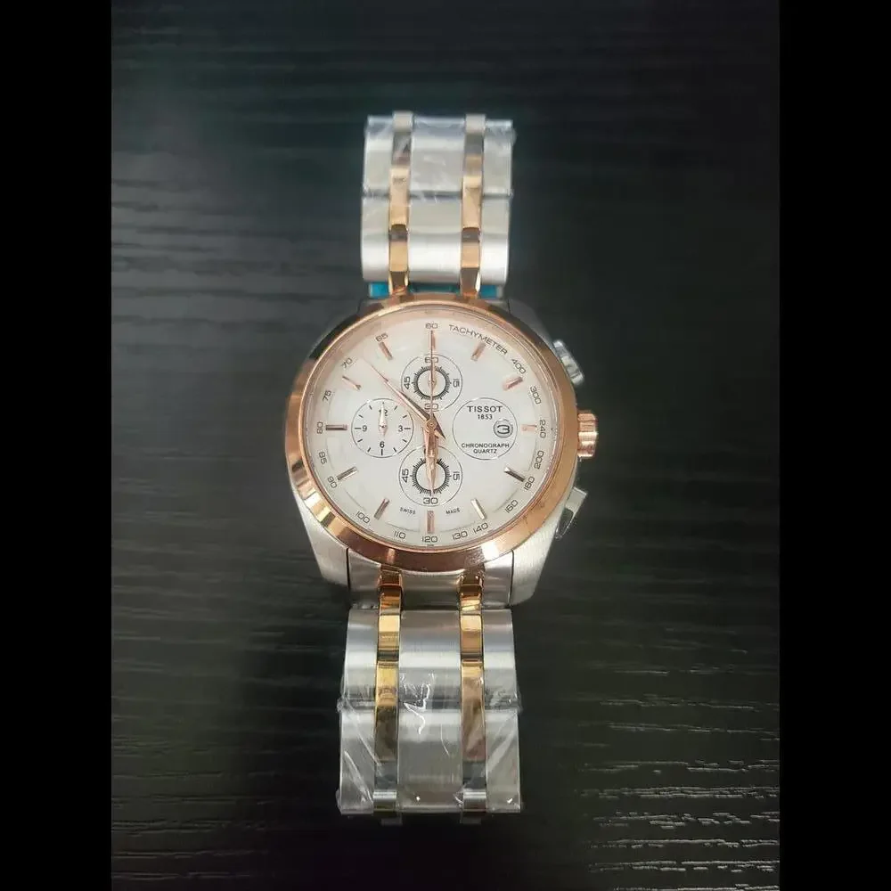 🔥NEW Tissot Couturier Tachymeter Chronograph Rose Gold Men's Watch - Picture 2 of 5